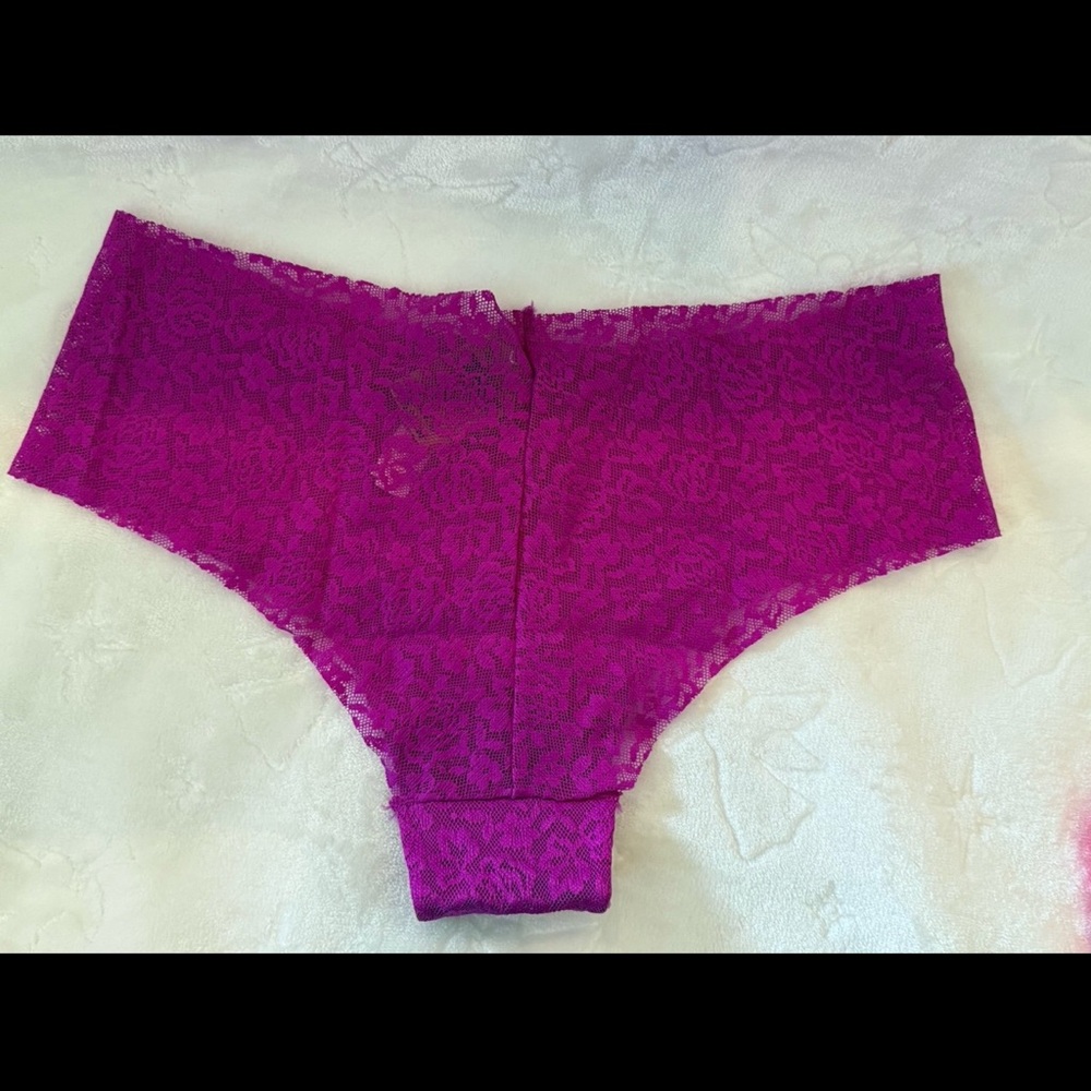 Victoria’s Secret PINK 2Pack Lace Cheeky Panties –Purple & Hot Pink – Size M–NWT - Picture 6 of 7